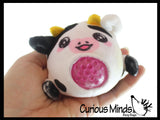 Plush Farm Animal Cow, Pig, Horse, Chicken - Water Bead Filled Squeeze Stress Balls - Sensory, Stress, Fidget Toy PBJ Bubble Blow