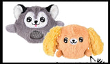 Plush Dog Animal Water Bead Filled Squeeze Stress Balls - Sensory, Stress, Fidget Toy PBJ Bubble Blow Doggy Puppy