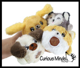 Plush Dog Animal Water Bead Filled Squeeze Stress Balls - Sensory, Stress, Fidget Toy PBJ Bubble Blow Doggy Puppy