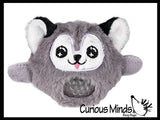 Plush Dog Animal Water Bead Filled Squeeze Stress Balls - Sensory, Stress, Fidget Toy PBJ Bubble Blow Doggy Puppy