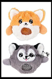 Plush Dog Animal Water Bead Filled Squeeze Stress Balls - Sensory, Stress, Fidget Toy PBJ Bubble Blow Doggy Puppy