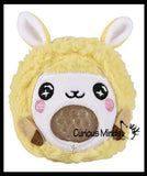 Plush Alpaca Farm Animal Water Bead Filled Squeeze Stress Balls - Sensory, Stress, Fidget Toy Bubble Blow Llama Lamb Sheep