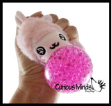 Plush Alpaca Farm Animal Water Bead Filled Squeeze Stress Balls - Sensory, Stress, Fidget Toy Bubble Blow Llama Lamb Sheep
