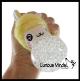 Plush Alpaca Farm Animal Water Bead Filled Squeeze Stress Balls - Sensory, Stress, Fidget Toy Bubble Blow Llama Lamb Sheep