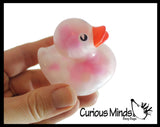 Pom Pom Filled Regular 2" Rubber Ducks - Rubber Duckies - Cute Novelty Prize Reward Giveaway
