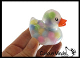 Pom Pom Filled Regular 2" Rubber Ducks - Rubber Duckies - Cute Novelty Prize Reward Giveaway
