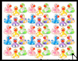 Pom Pom Filled Regular 2" Rubber Ducks - Rubber Duckies - Cute Novelty Prize Reward Giveaway