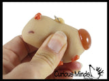 Pooping Capybara Novelty Keychain - Squeeze to Make it Poop - Funny Gag Gift Clip On Rodent Toy Prize Favor