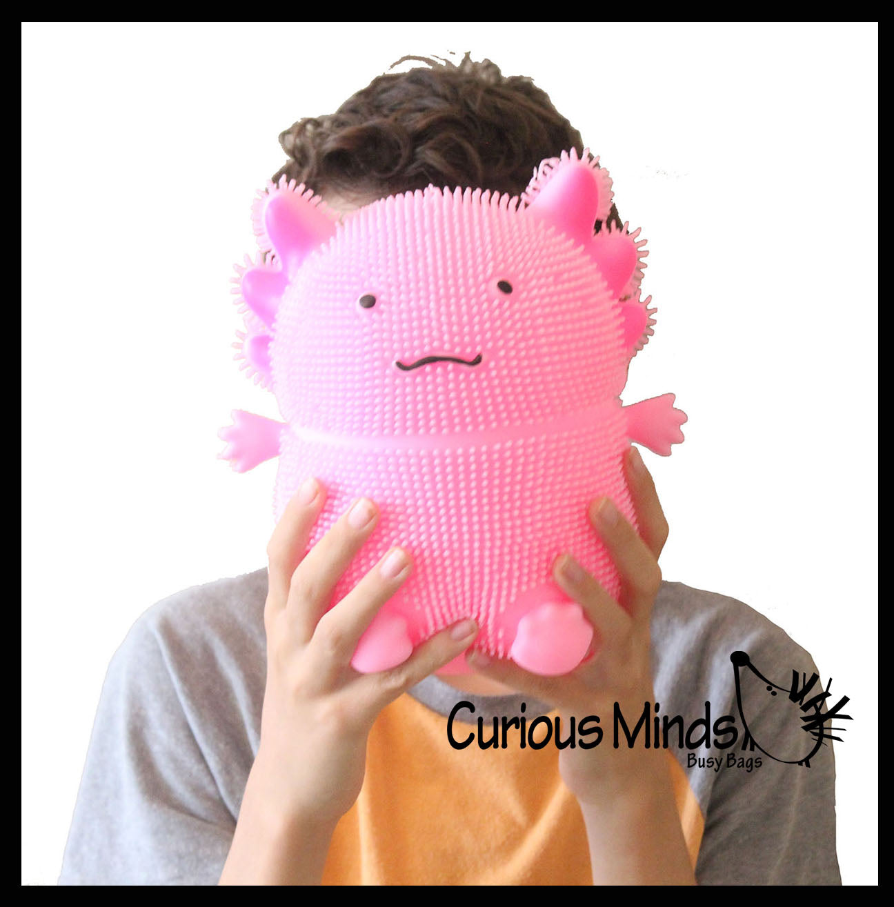 Jumbo 8" Axolotl Puffer Air- Filled Squeeze Stress Balls - Walking Fish  -  Sensory, Stress, Fidget Toy