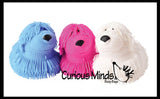 Shaggy Mop Dog Large 8" Puffer Ball - Sensory Therapy Fidget Stress Balls - OT Autism SPD