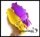 Puffer Squid Ball -  Light Up Flashing Indoor Soft Hairy Air-Filled Sensory Ball
