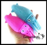 Puffer Squid Ball -  Light Up Flashing Indoor Soft Hairy Air-Filled Sensory Ball