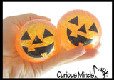 Jack o Lantern Pumpkin Sugar Ball - Thick Glue/Gel Stretch Ball - Molasses Syrup Ultra Squishy and Moldable Slow Rise Relaxing Sensory Fidget Stress Toy Halloween