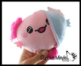Reversible Axolotl Animal Plush Flip Inside Out Animals - Flip From One Color to a Different Color - Reversible