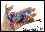 Lizard Sand Filled Animal Toy - Heavy Weighted Sandbag Animal Plush Bean Bag Toss - Shimmering Glitter Gecko