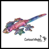 Lizard Sand Filled Animal Toy - Heavy Weighted Sandbag Animal Plush Bean Bag Toss - Shimmering Glitter Gecko