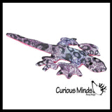 Lizard Sand Filled Animal Toy - Heavy Weighted Sandbag Animal Plush Bean Bag Toss - Shimmering Glitter Gecko