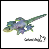 Lizard Sand Filled Animal Toy - Heavy Weighted Sandbag Animal Plush Bean Bag Toss - Shimmering Glitter Gecko