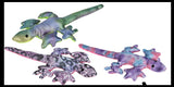 Lizard Sand Filled Animal Toy - Heavy Weighted Sandbag Animal Plush Bean Bag Toss - Shimmering Glitter Gecko