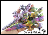 Lizard Sand Filled Animal Toy - Heavy Weighted Sandbag Animal Plush Bean Bag Toss - Shimmering Glitter Gecko