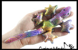 Lizard Sand Filled Animal Toy - Heavy Weighted Sandbag Animal Plush Bean Bag Toss - Shimmering Glitter Gecko