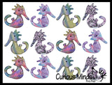 Seahorse Sand Filled Animal Toy - Heavy Weighted Sandbag Animal Plush Bean Bag Toss - Shimmering Glitter