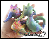 Seahorse Sand Filled Animal Toy - Heavy Weighted Sandbag Animal Plush Bean Bag Toss - Shimmering Glitter