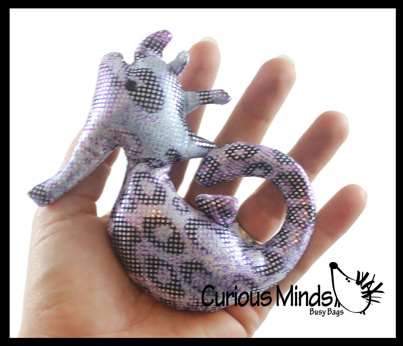 Seahorse Sand Filled Animal Toy - Heavy Weighted Sandbag Animal Plush Bean Bag Toss - Shimmering Glitter