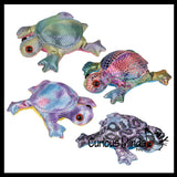 Turtle Sand Filled Animal Toy - Heavy Weighted Sandbag Animal Plush Bean Bag Toss - Shimmering Glitter