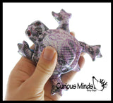 Turtle Sand Filled Animal Toy - Heavy Weighted Sandbag Animal Plush Bean Bag Toss - Shimmering Glitter