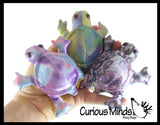 Turtle Sand Filled Animal Toy - Heavy Weighted Sandbag Animal Plush Bean Bag Toss - Shimmering Glitter