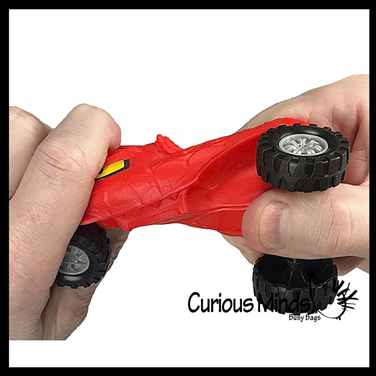 Sand Filled Vehicles - Play Car Truck Lover Sensory Fidget Toy -Stretchy Smash with Wheels