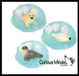 Seal Slime - Arctic Themed Seal Slime Putty with Foam Ice Cubes and Figurine