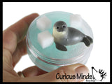 Seal Slime - Arctic Themed Seal Slime Putty with Foam Ice Cubes and Figurine