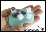 Seal Slime - Arctic Themed Seal Slime Putty with Foam Ice Cubes and Figurine