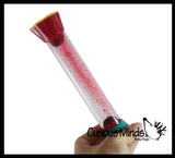 NEW - Erupting Volcano Glitter Filled Liquid Dripping Stick Timer Drip Down and Float Up - Calm Down Jar - Soothing and Calming Motion - Liquid Timer Sensory Office Desk Toy - Visual Stimulation