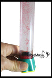 NEW - Erupting Volcano Glitter Filled Liquid Dripping Stick Timer Drip Down and Float Up - Calm Down Jar - Soothing and Calming Motion - Liquid Timer Sensory Office Desk Toy - Visual Stimulation