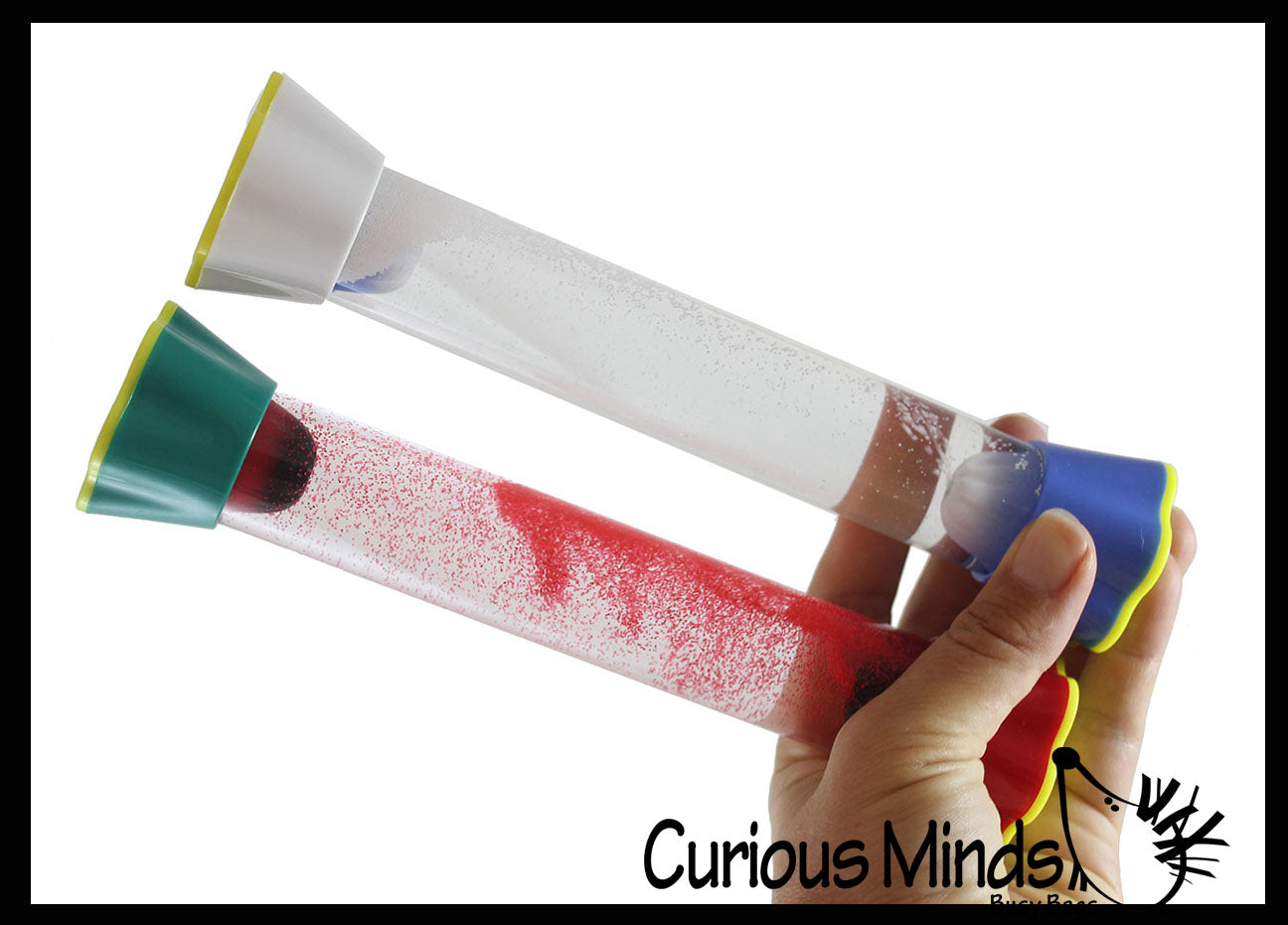 NEW - Erupting Volcano Glitter Filled Liquid Dripping Stick Timer Drip Down and Float Up - Calm Down Jar - Soothing and Calming Motion - Liquid Timer Sensory Office Desk Toy - Visual Stimulation