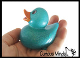 Medium 2" Glitter Rubber Ducks - Rubber Duckies - Cute Novelty Prize Reward Giveaway