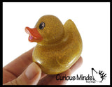 Medium 2" Glitter Rubber Ducks - Rubber Duckies - Cute Novelty Prize Reward Giveaway
