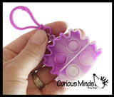 BULK/WHOLESALE - Tiny Bubble Pop Fidget Toys on Clips - Silicone Push Poke Bubble Wrap Fidget Toy - Press Bubbles to Pop the Bubbles Down - Bubble Popper Sensory Stress Toy