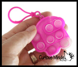 BULK/WHOLESALE - Tiny Bubble Pop Fidget Toys on Clips - Silicone Push Poke Bubble Wrap Fidget Toy - Press Bubbles to Pop the Bubbles Down - Bubble Popper Sensory Stress Toy