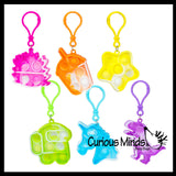 BULK/WHOLESALE - Tiny Bubble Pop Fidget Toys on Clips - Silicone Push Poke Bubble Wrap Fidget Toy - Press Bubbles to Pop the Bubbles Down - Bubble Popper Sensory Stress Toy