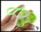 BULK/WHOLESALE - Tiny Bubble Pop Fidget Toys on Clips - Silicone Push Poke Bubble Wrap Fidget Toy - Press Bubbles to Pop the Bubbles Down - Bubble Popper Sensory Stress Toy