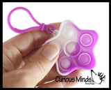 BULK/WHOLESALE - Tiny Bubble Pop Fidget Toys on Clips - Silicone Push Poke Bubble Wrap Fidget Toy - Press Bubbles to Pop the Bubbles Down - Bubble Popper Sensory Stress Toy