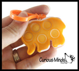 BULK/WHOLESALE - Tiny Bubble Pop Fidget Toys on Clips - Silicone Push Poke Bubble Wrap Fidget Toy - Press Bubbles to Pop the Bubbles Down - Bubble Popper Sensory Stress Toy