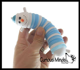 Wiggle Snowman Family Set of 2 Fidget on Clip - Wiggle Articulated Jointed Moving Toy - Unique Winter Christmas