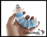Wiggle Snowman Family Set of 2 Fidget on Clip - Wiggle Articulated Jointed Moving Toy - Unique Winter Christmas