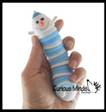 Wiggle Snowman Family Set of 2 Fidget on Clip - Wiggle Articulated Jointed Moving Toy - Unique Winter Christmas