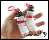 Small Wiggle Snowman Fidget on Clip - Wiggle Articulated Jointed Moving Toy - Unique Winter Christmas